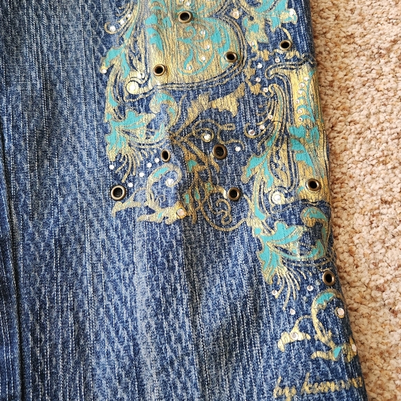 Baby Phat Retro Embellished Jeans Sz 9 - Picture 6 of 8